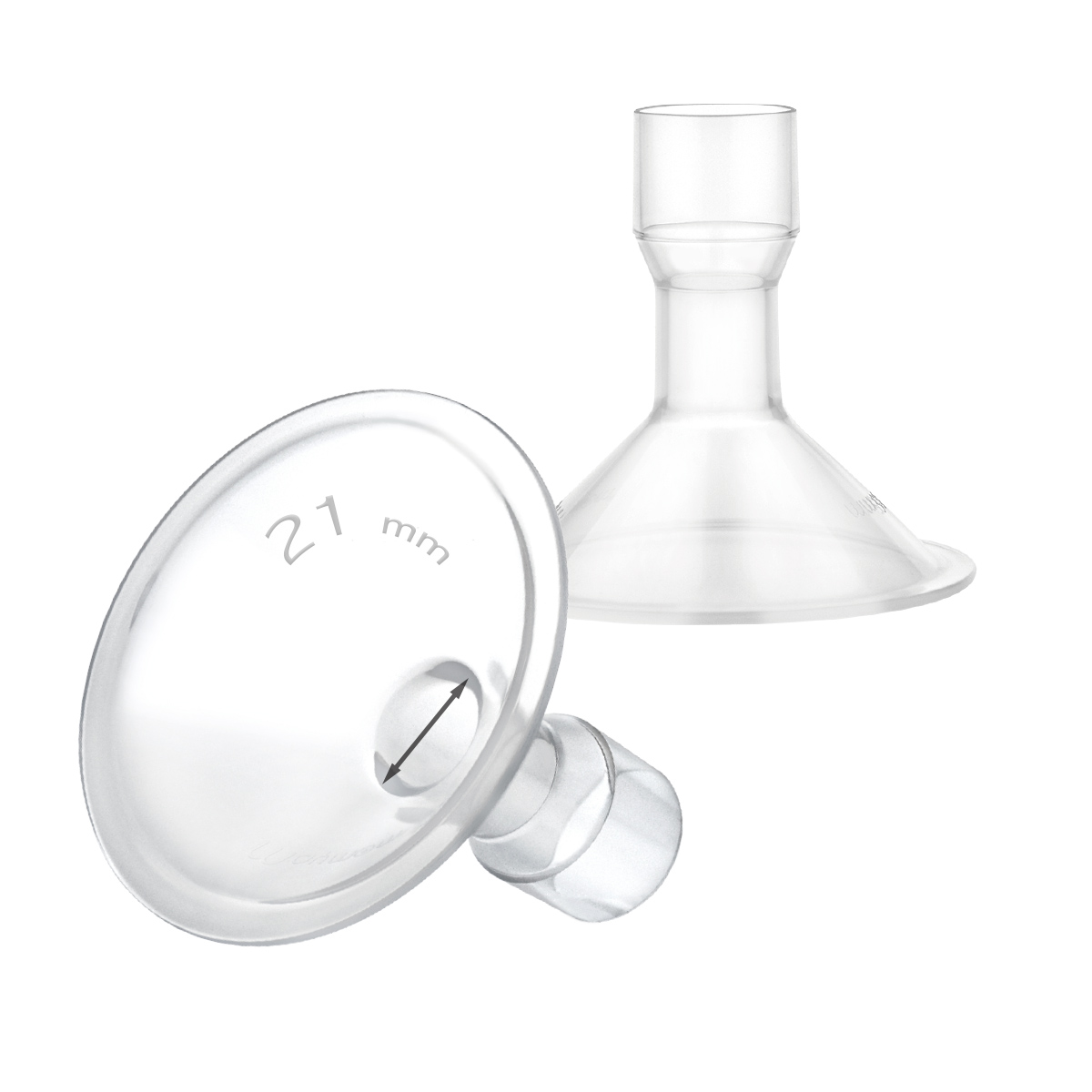 MyFit 21 mm Shield; Compatible with Medela Breast Pumps Having PersonalFit, Freestyle, Harmony, Maxi Connector; Connects; 2pc